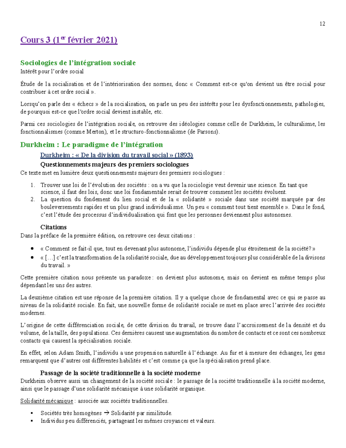 Cours 3 Sol1013 Christoph Stamm Sociologie Generale Udem Studocu