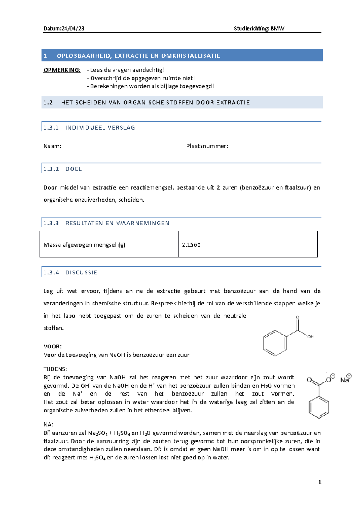 2022 2023 1ba Bmw Experiment 1 Extractie En Omkrisallisatie