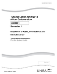 IND2601 - Unisa - African Customary Law - Studocu