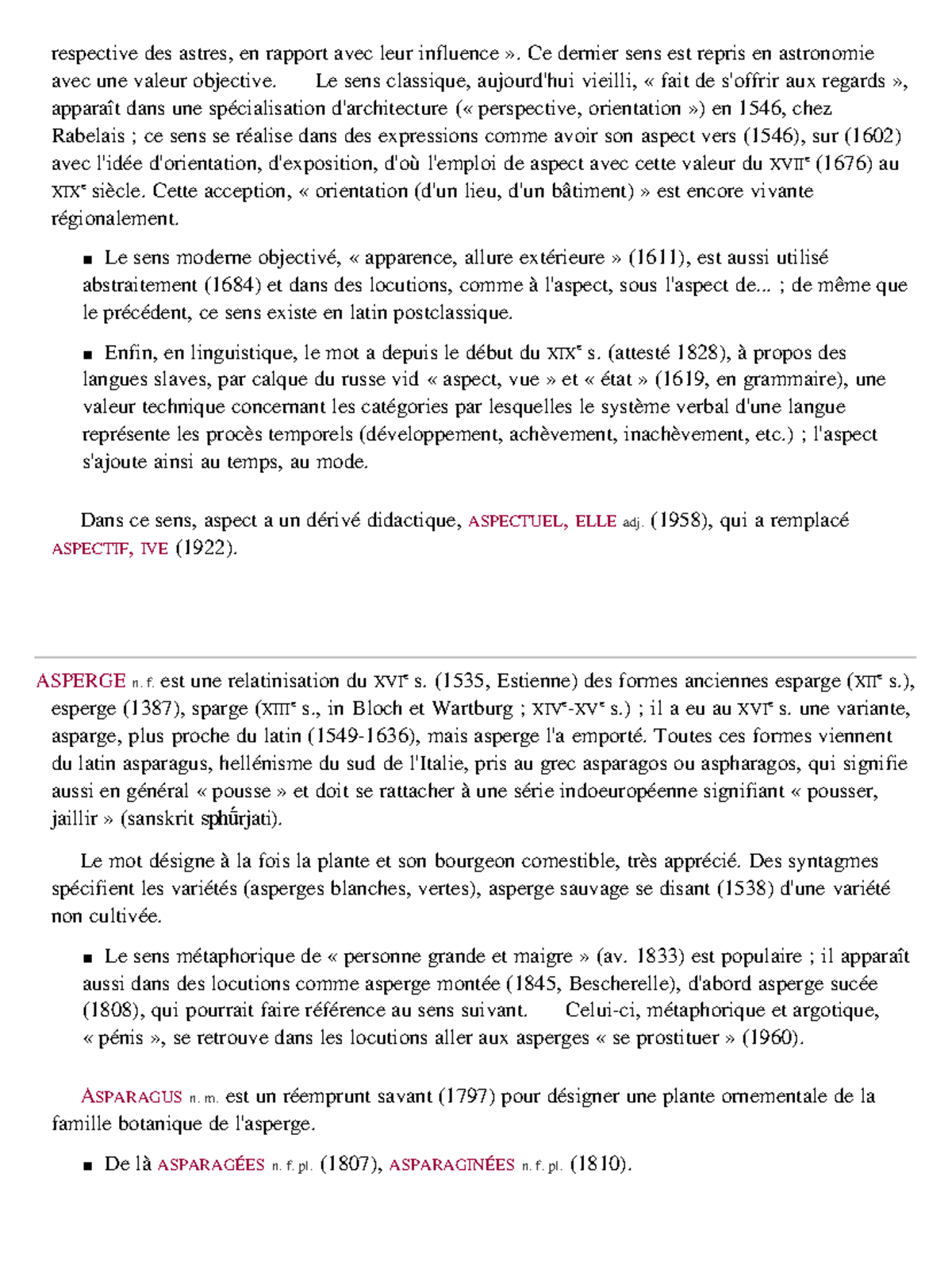 Le lexique de la lettre A - 544 - respective des astres, en rapport ...