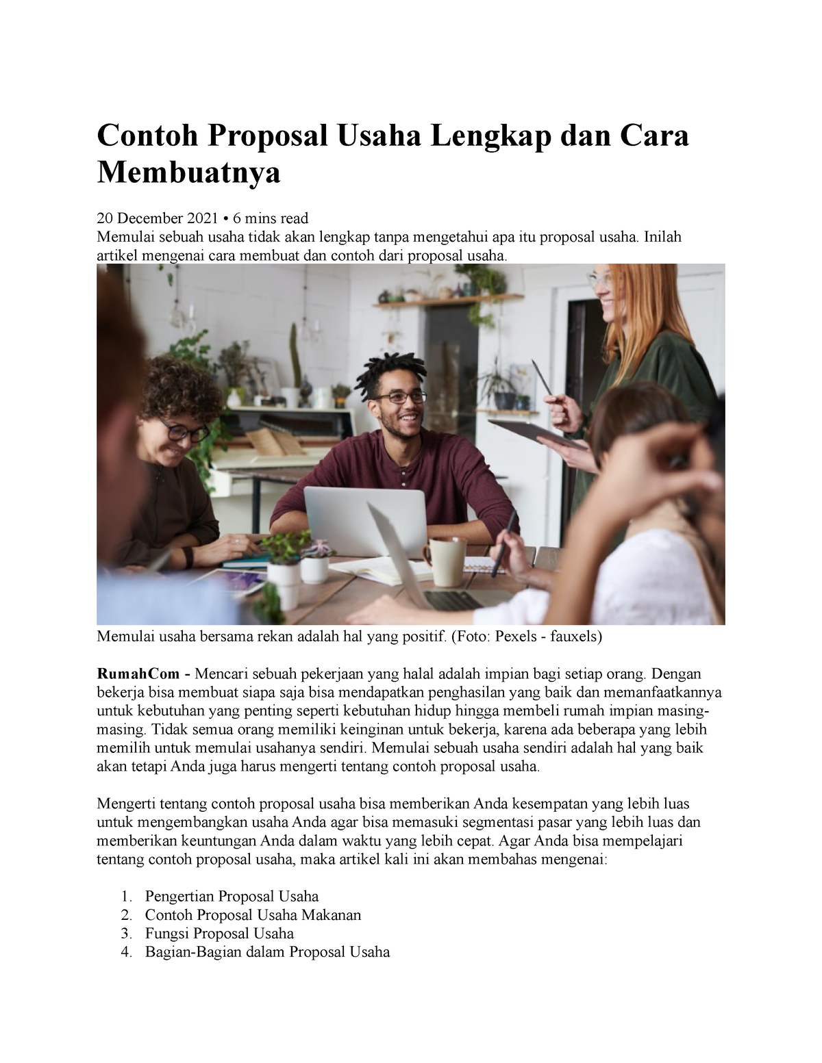 Contoh Proposal Usaha Lengkap Dan Cara Membuatnya - Contoh Proposal ...