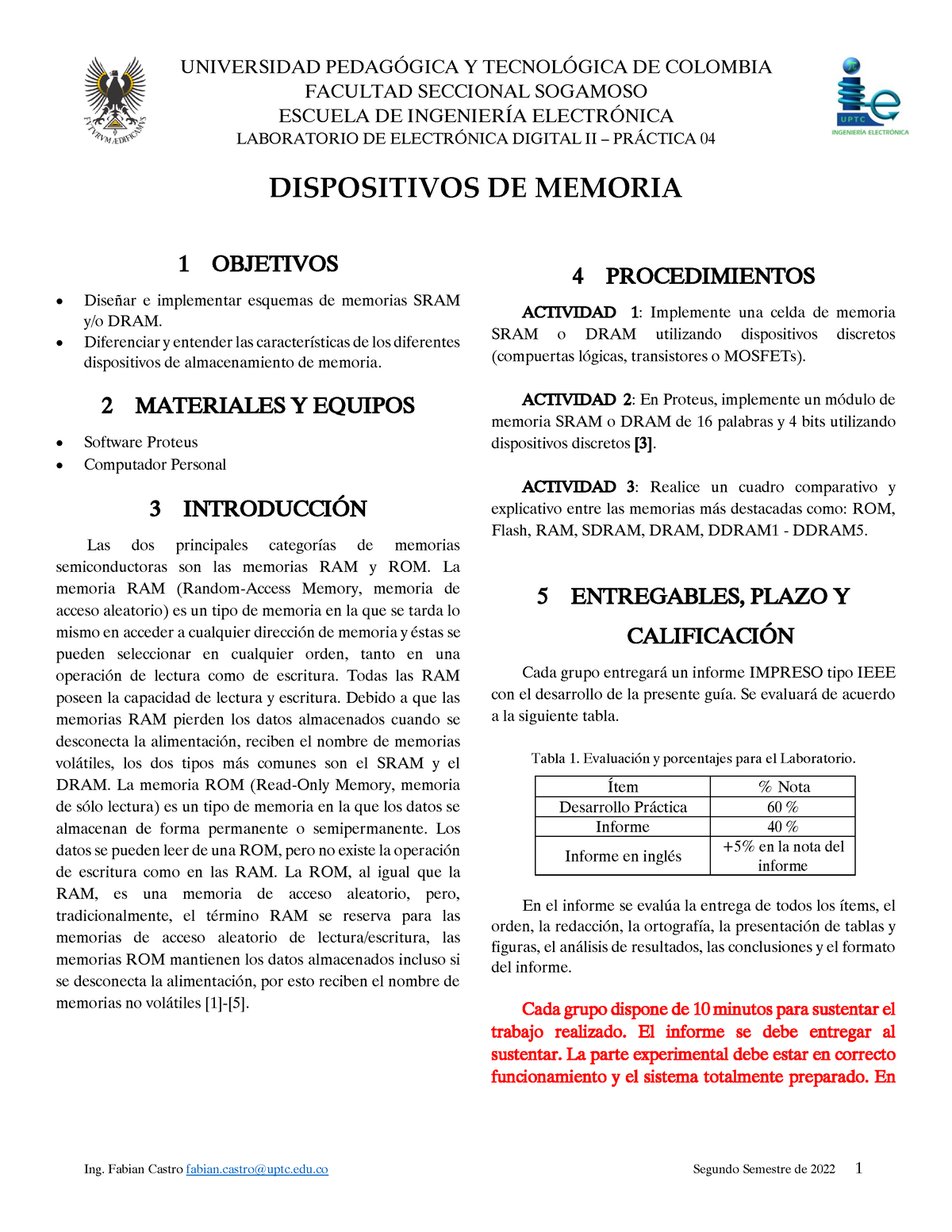 GUIA 4 - Memorias - Digitales 2 - UNIVERSIDAD PEDAG”GICA Y TECNOL”GICA ...