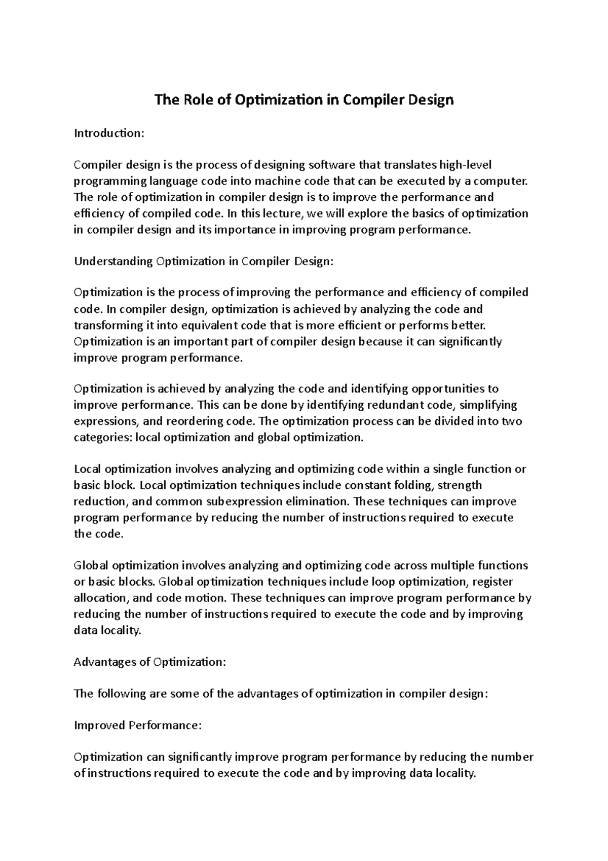 The Role Of Optimization In Compiler Design The Role Of Optimization the-role-of-optimization-in-compiler-design-the-role-of-optimization