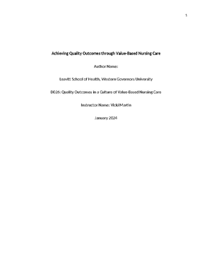 AXM2: Quality Outcomes in Value-Based Nursing Care - AXM2: Achieving ...
