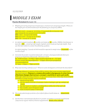 Module 1 Study Guide - Exam 1 09/27/ MODULE 1-NUTRITION: FOUNDATION AND ...