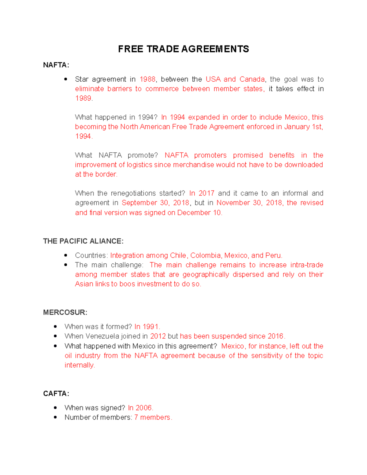 FREE Trade Agreements act 3 FREE TRADE AGREEMENTS NAFTA Star