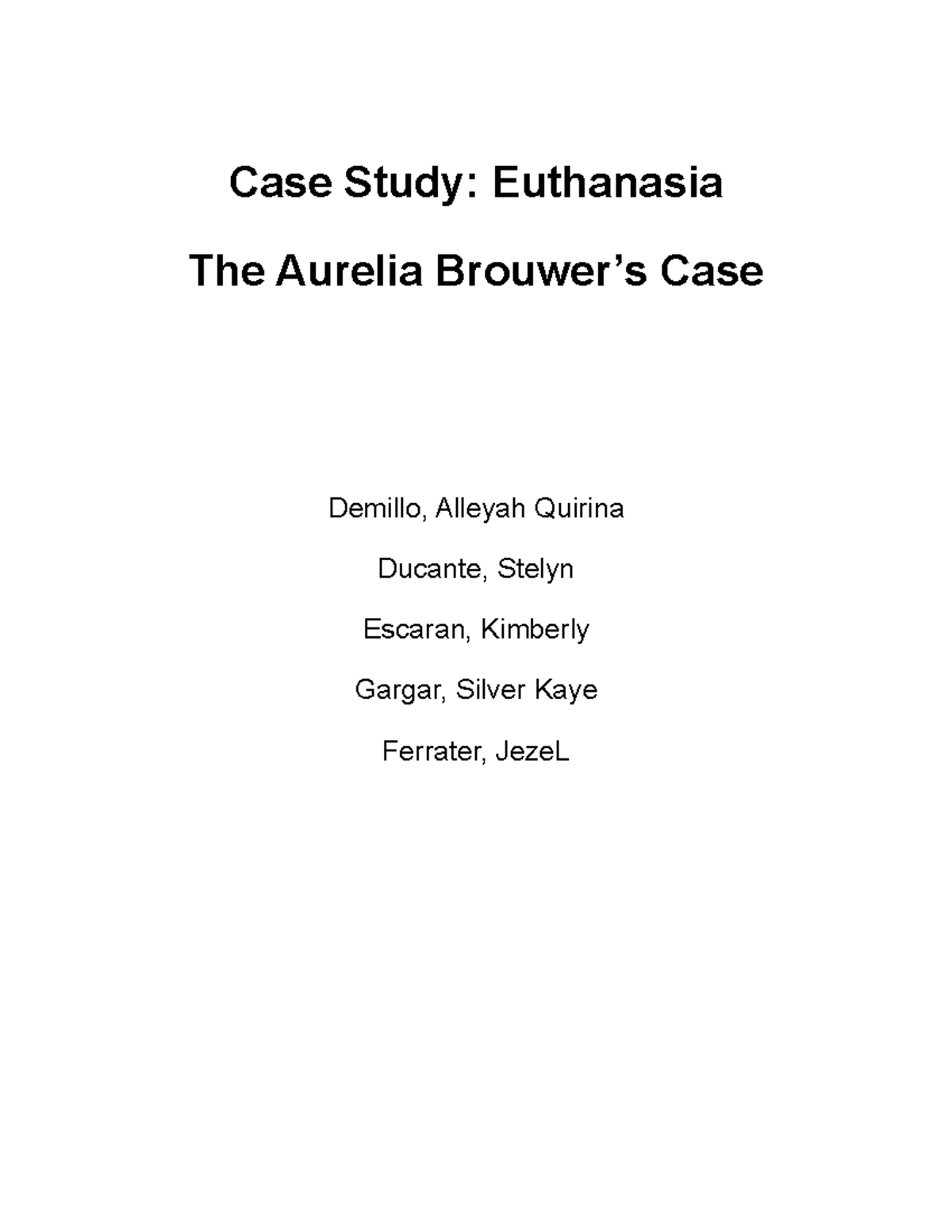 case study euthanasia ethics