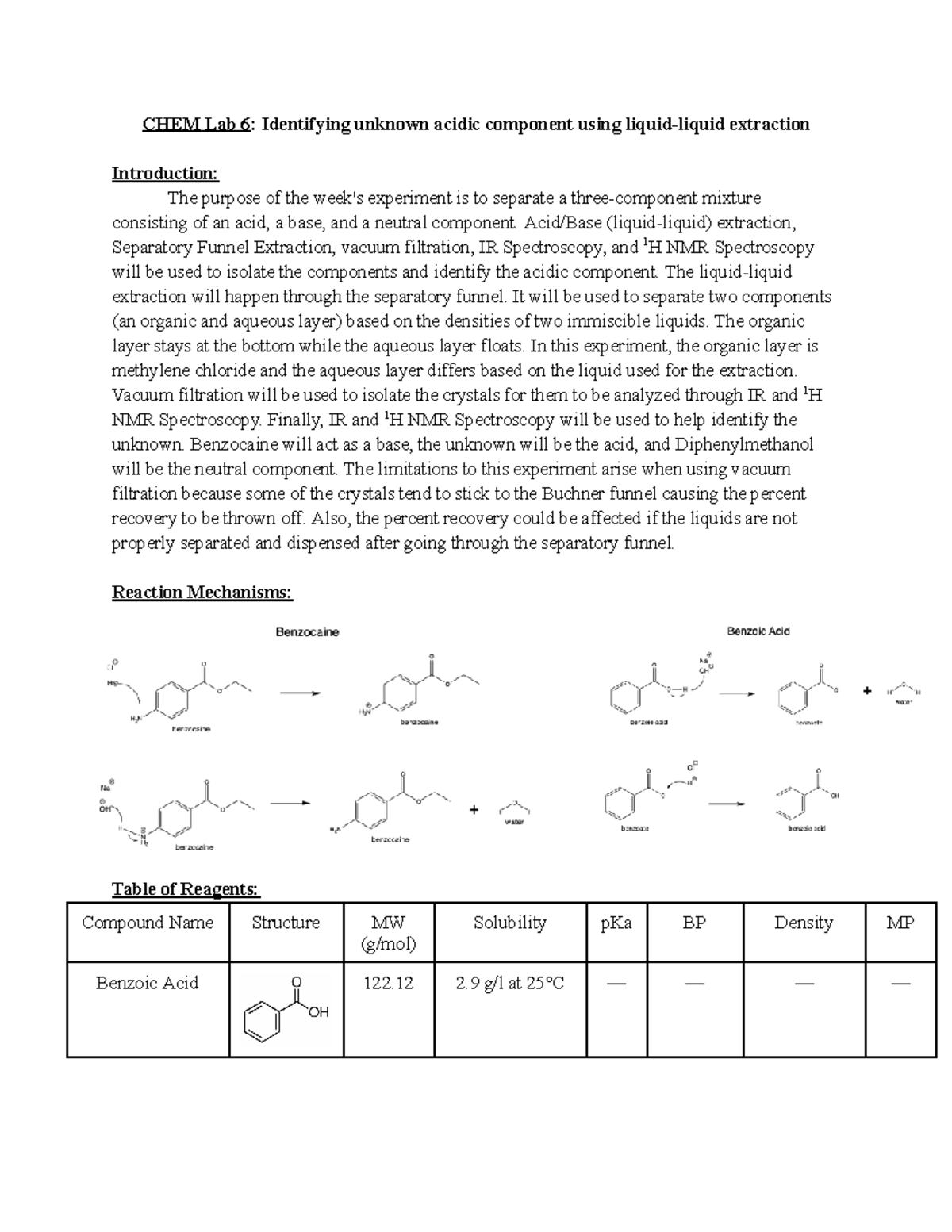 Chem Lab 6 - Google Docs - CHEM Lab 6: Identifying unknown acidic ...