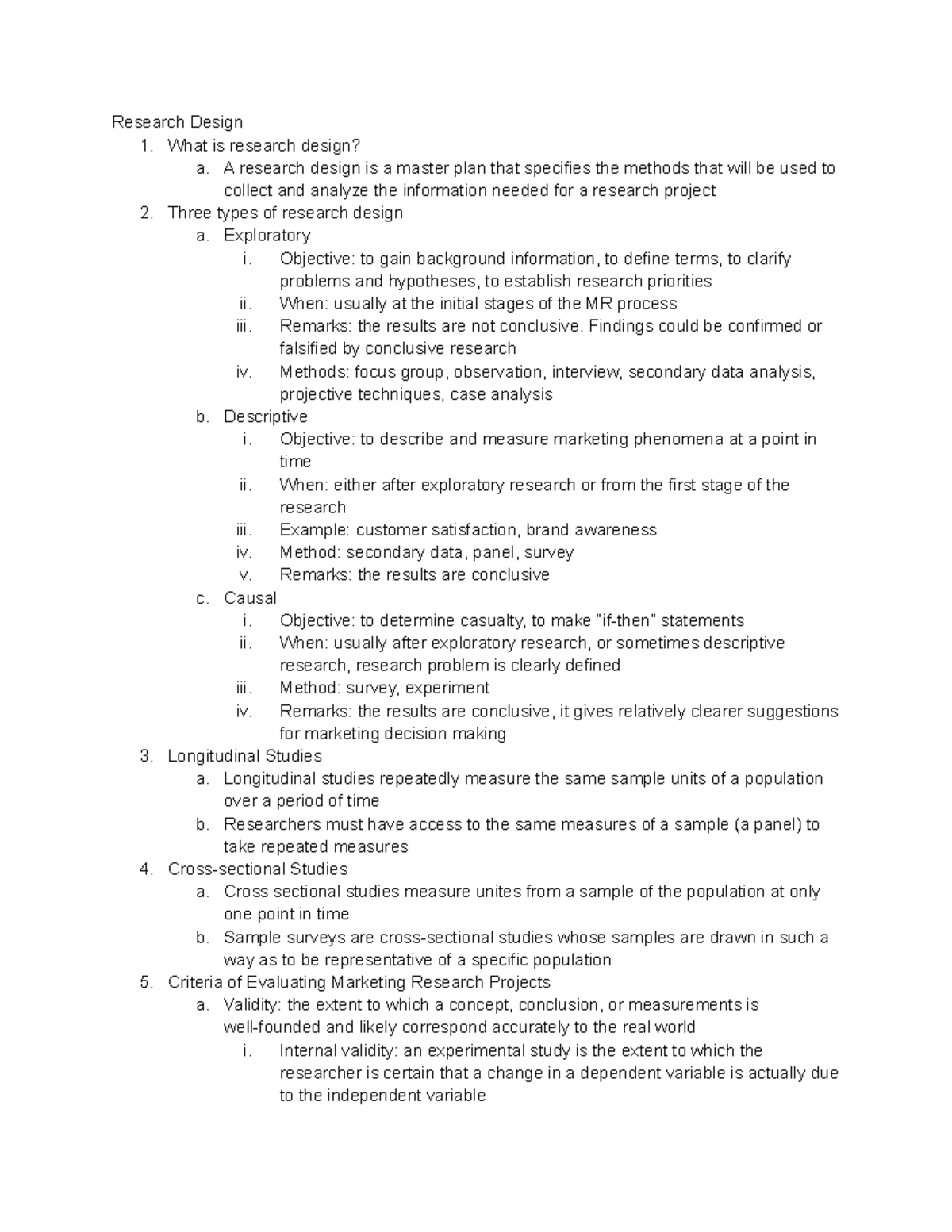 MR - Research Design - Research Design 1. What is research design? a. A ...