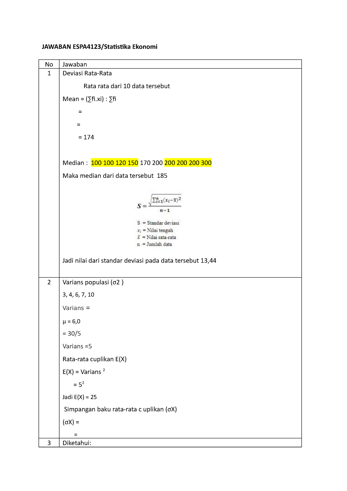 ESPA4123 Statistika Ekonomi - JAWABAN ESPA4123/Statistika Ekonomi No ...