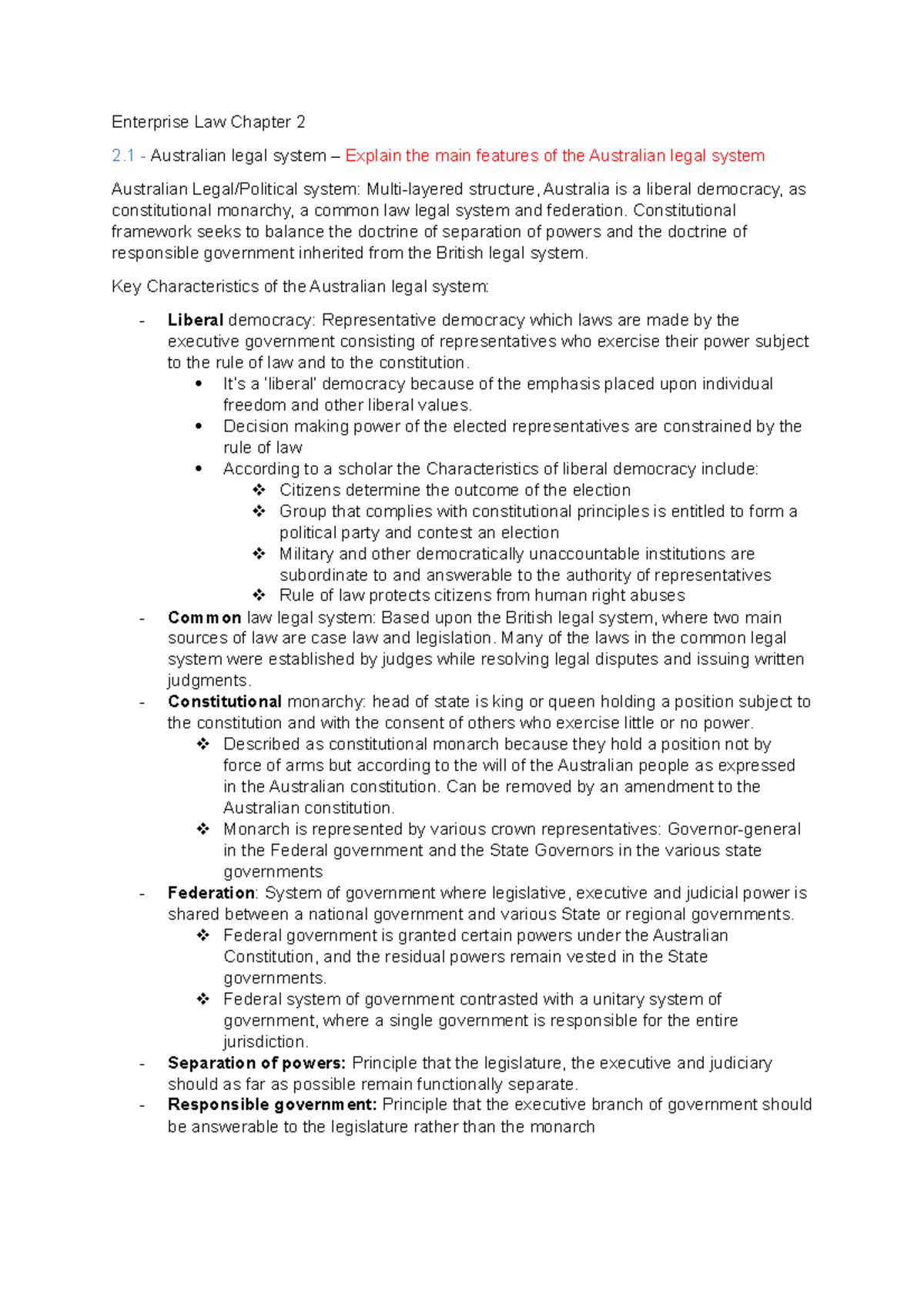 Enterprise law Chap 2 - Enterprise Law Chapter 2 2 - Australian legal ...