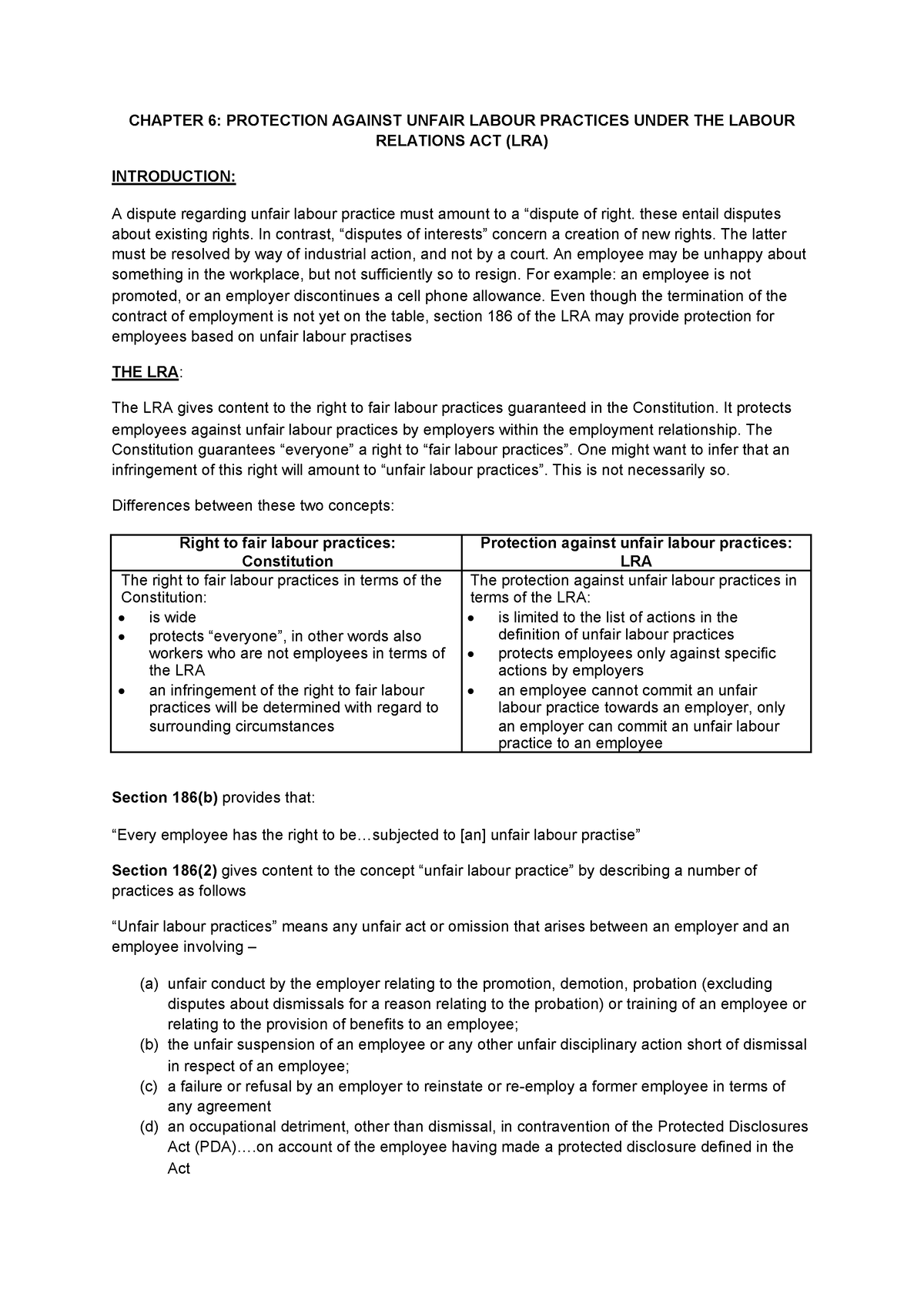 case study on unfair labour practices