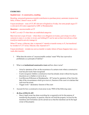 Tutorial On Resulting Trusts - Please See Below The Reading And ...