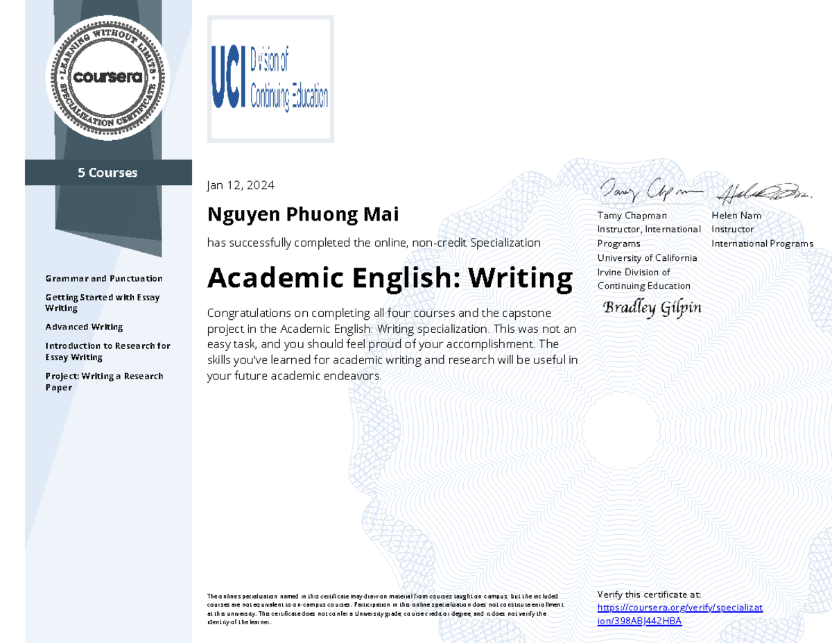 essay writing course in coursera