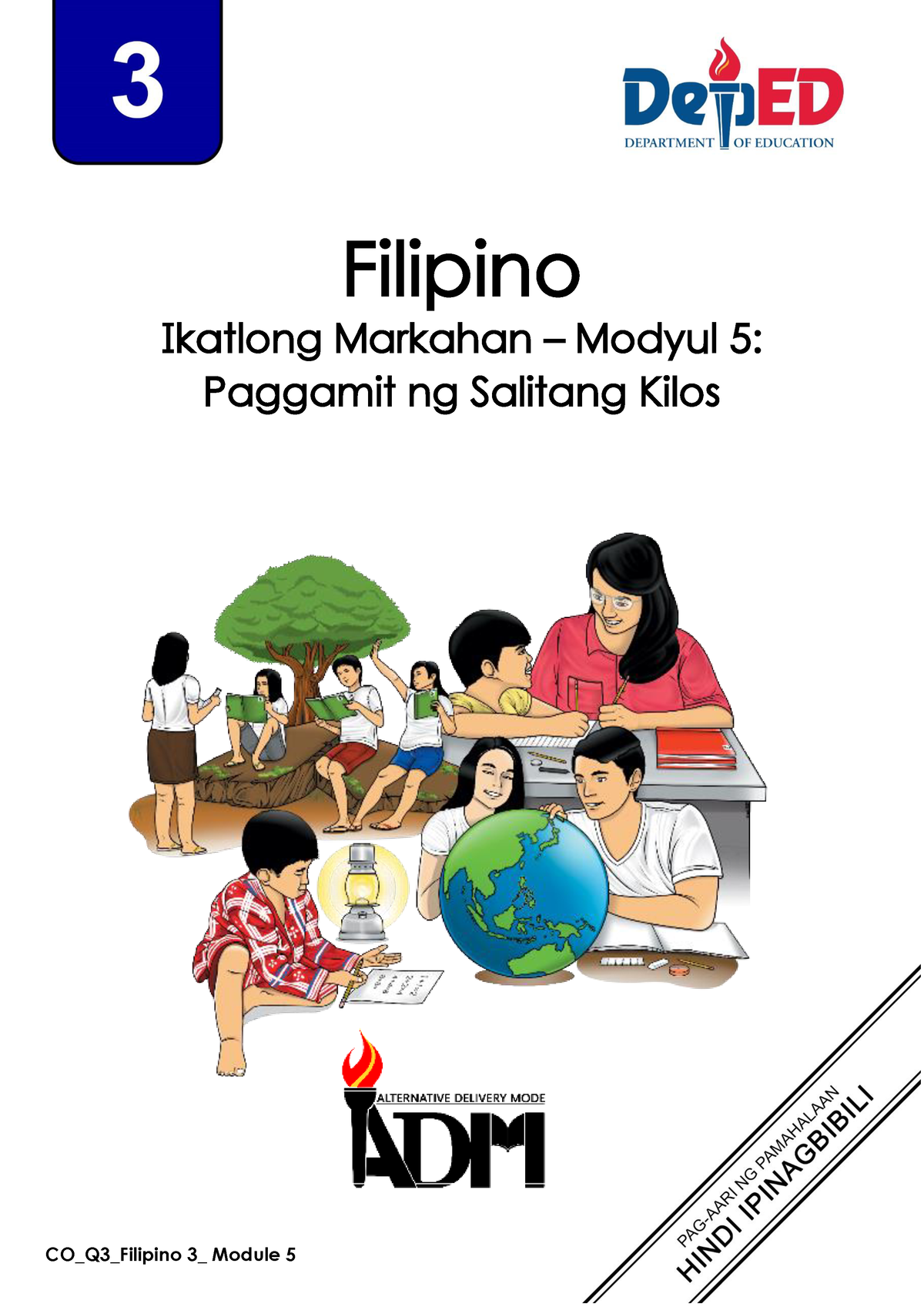 Fil Q Mod Paggamit Ng Salitang Kilos Filipino Ikatlong Markahan Modyul Paggamit Ng