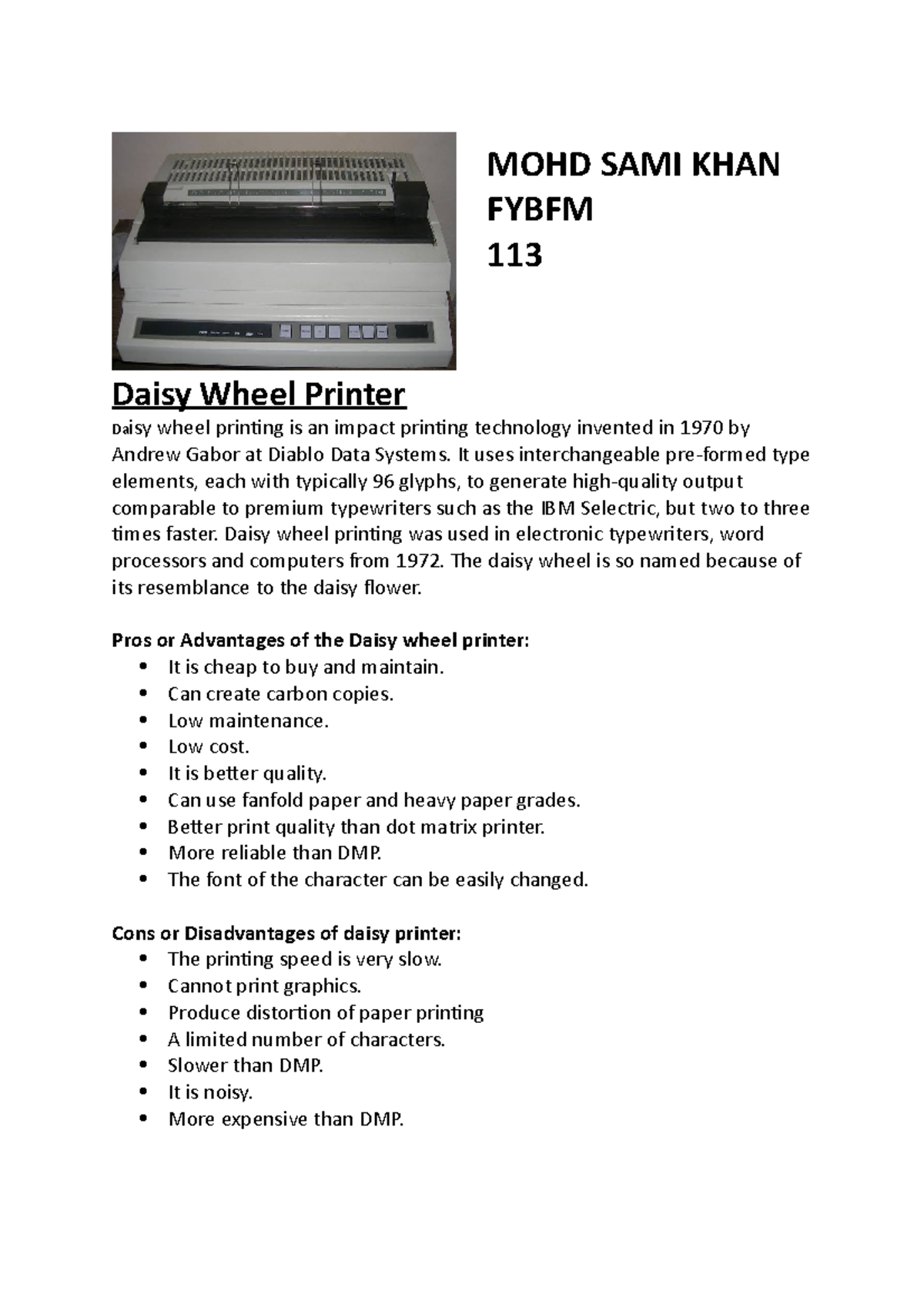 Daisy printer For project purpose Daisy Wheel Printer Daisy wheel