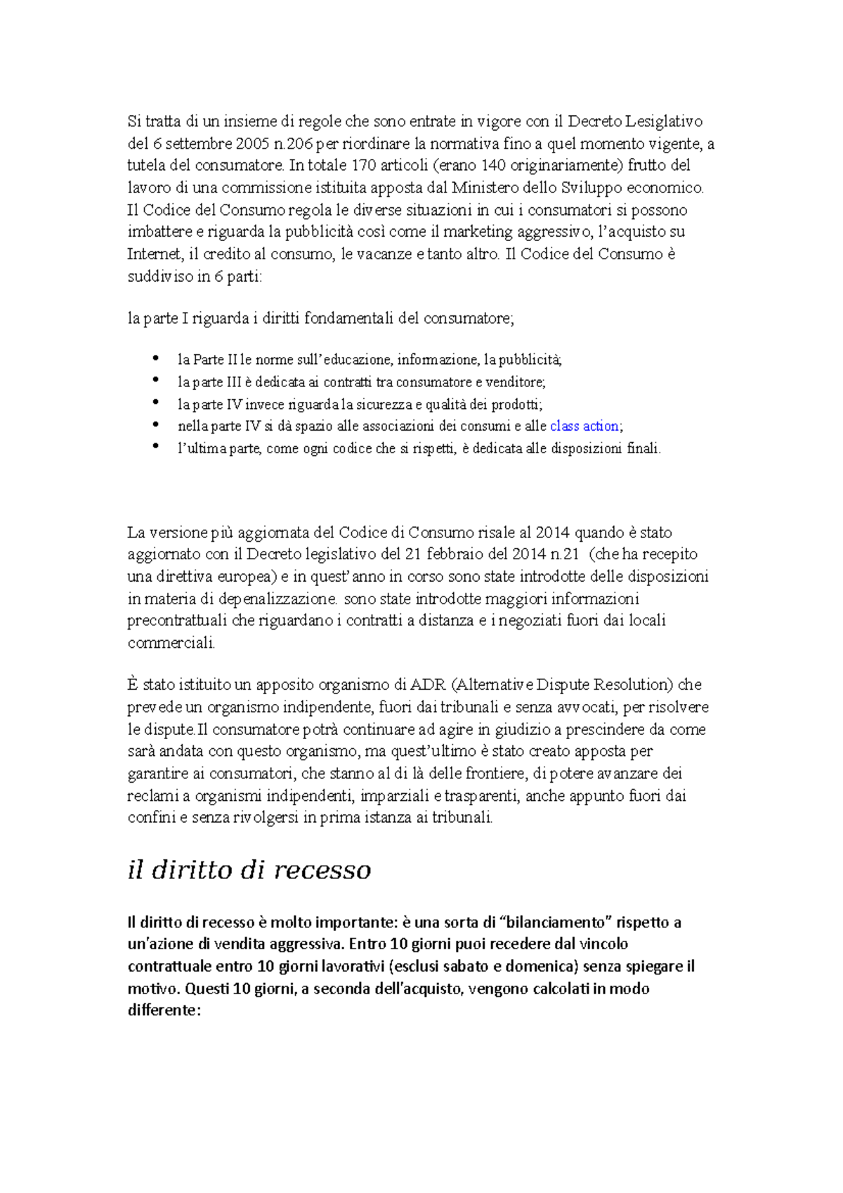 Codice del consumo Esercizi e riassunti preparazione esame utili per poterlo superare. Si Codice del consumo Esercizi e riassunti preparazione esame utili per poterlo superare. Si