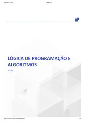 Caderno de Atividade Pratica de Logica de Programacao e Algoritmos (1 ...