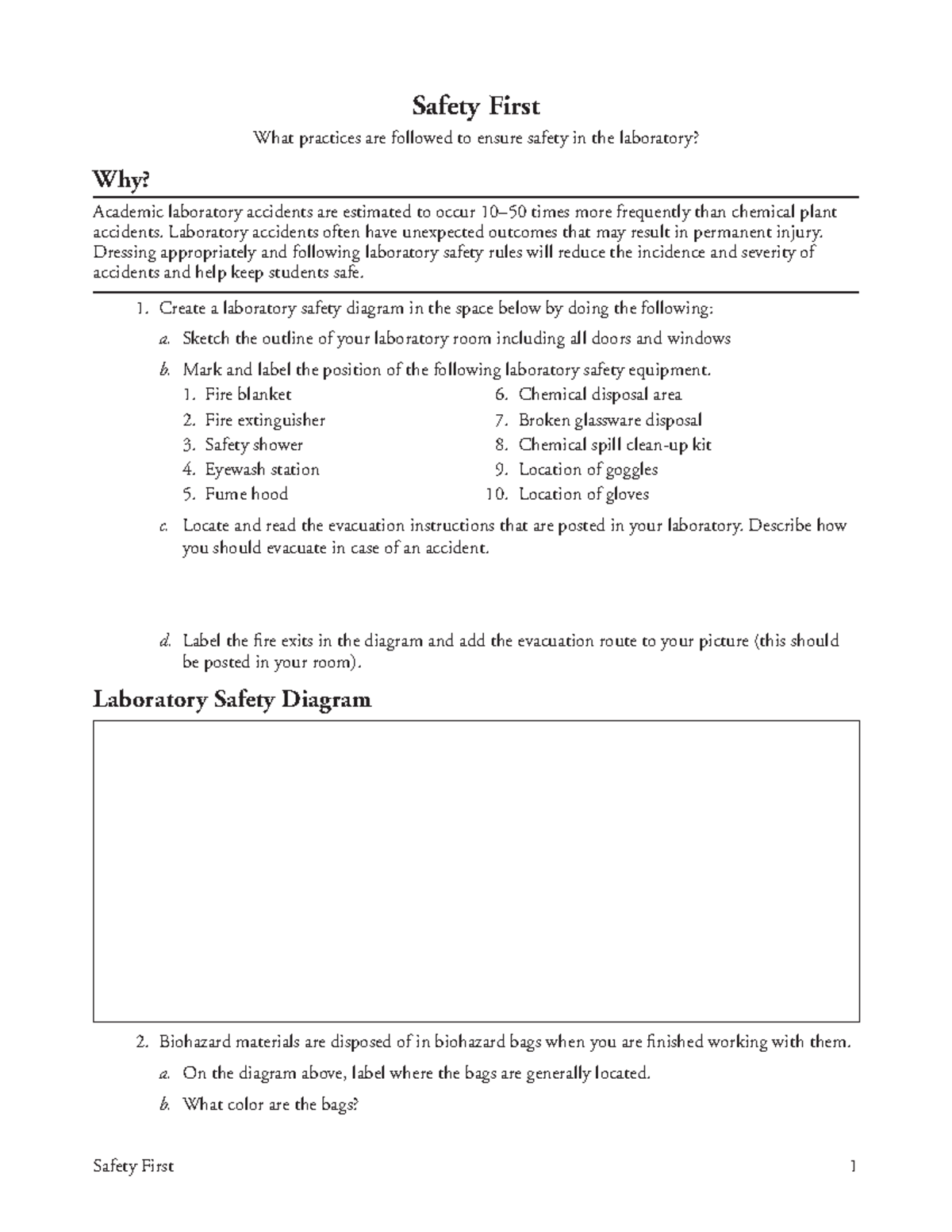 Safety Practices in the Laboratory Studocu