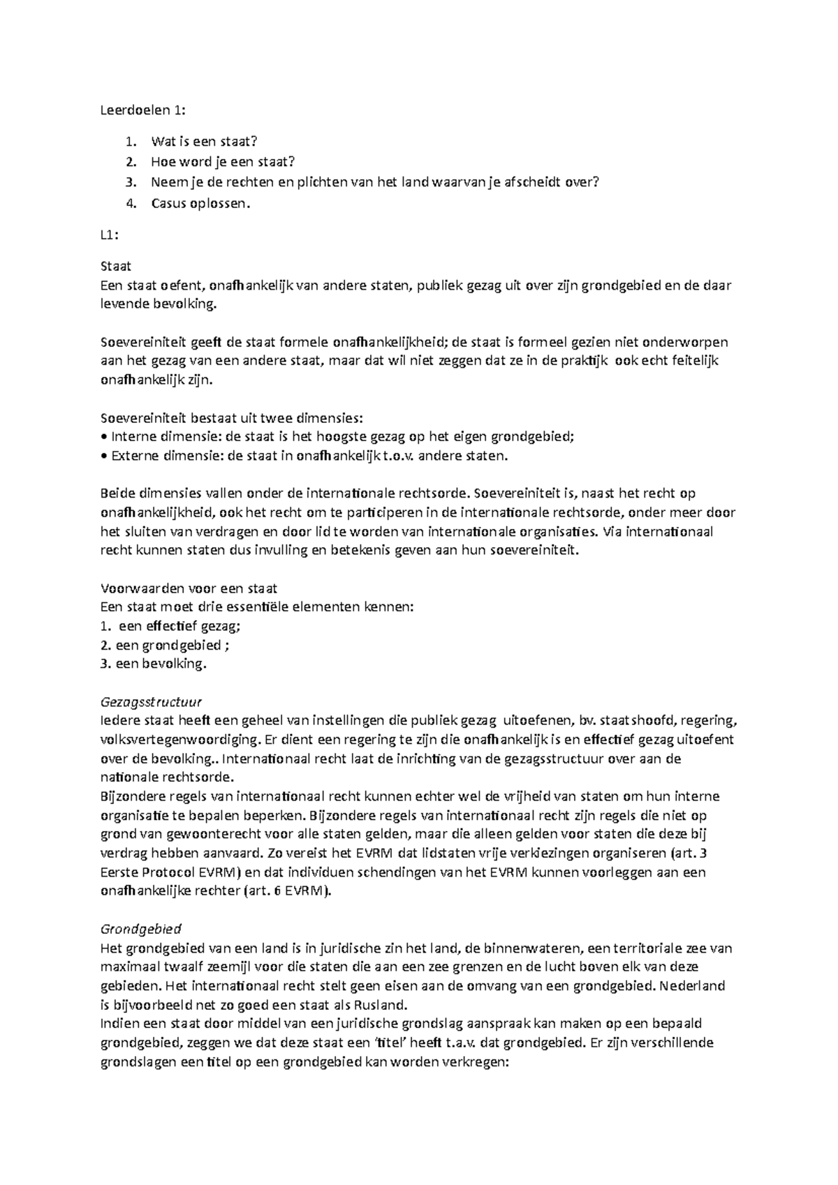 Leerdoelen 1 IER Leerdoelen 1 1 2 3 4 Wat Is Een Staat Hoe Word 