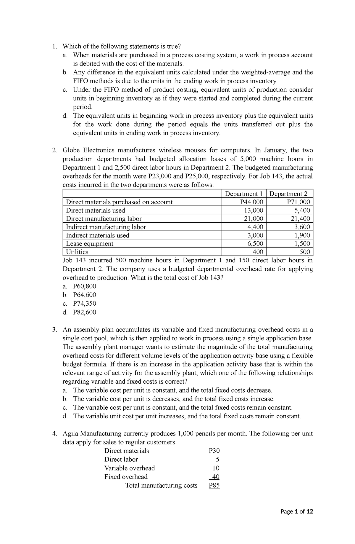 Cost-Accounting-Cost-Control-Finals 2 - 1. Which of the following ...