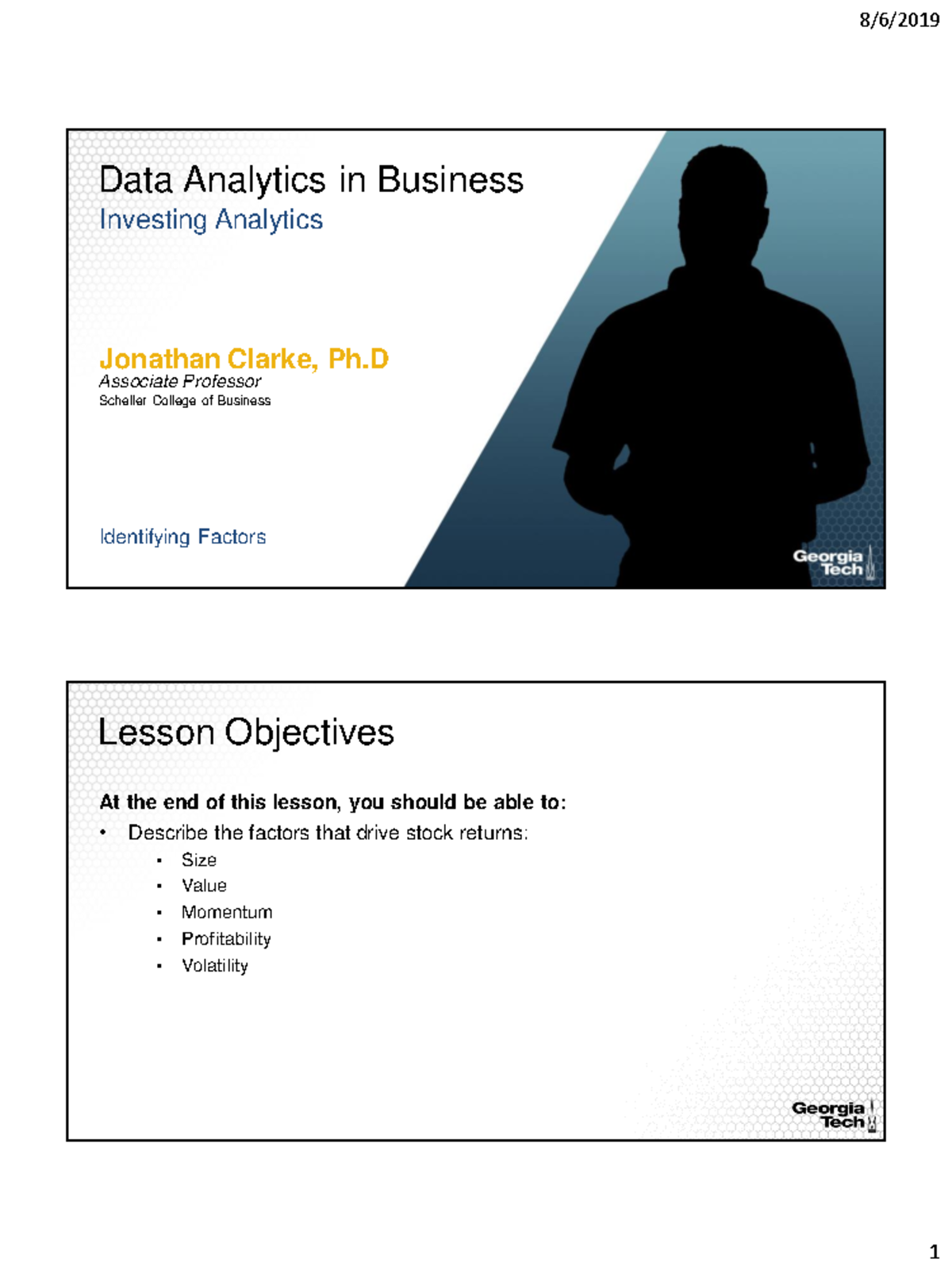 MGT 6203 - Clarke - M8 V1 - Factor Model - Data Analytics In Business ...