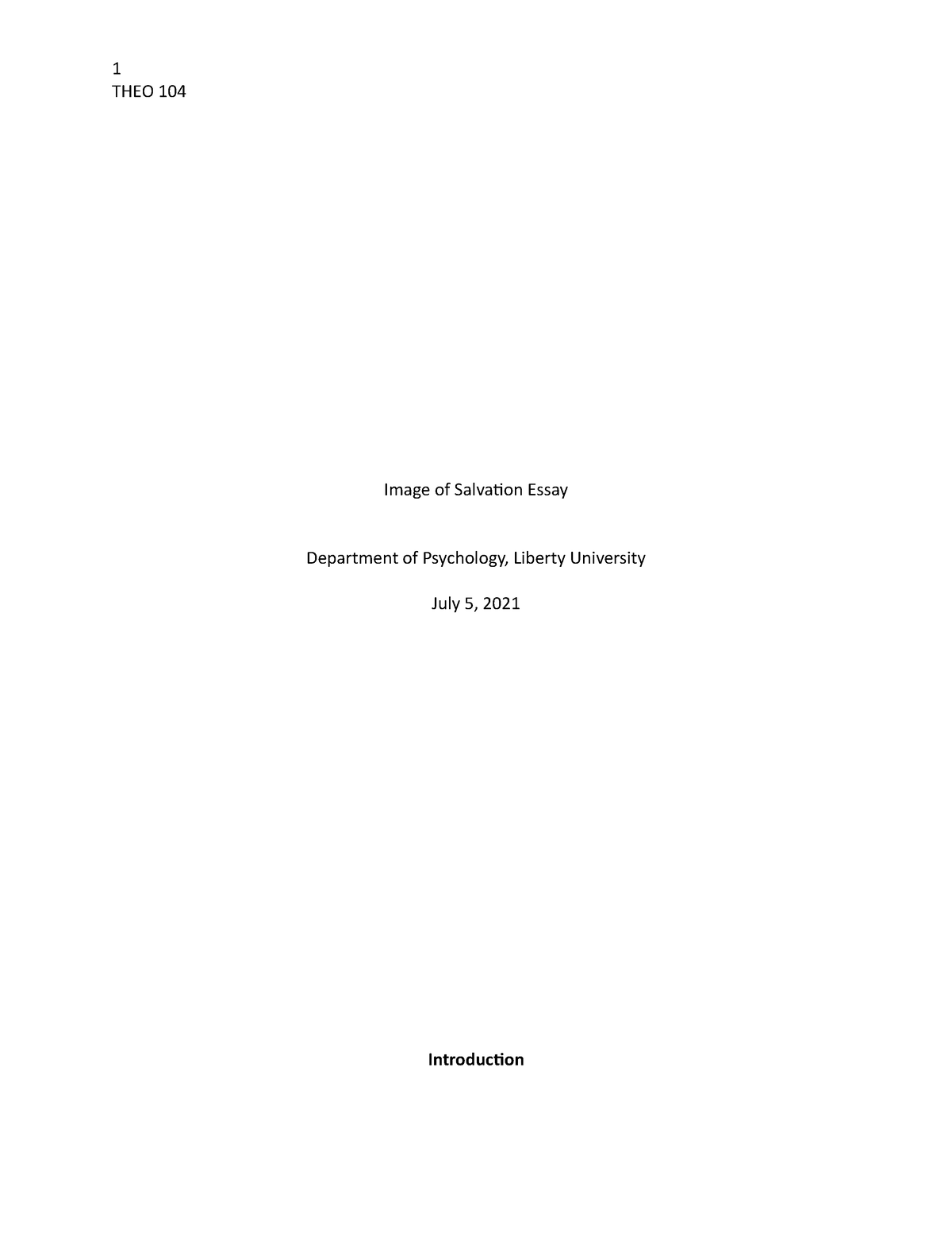 thesis of the essay salvation