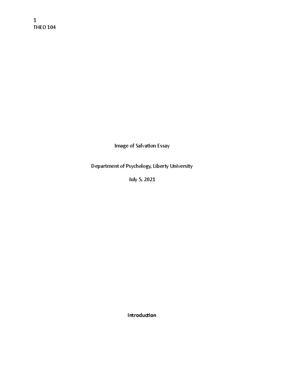 thesis of the essay salvation