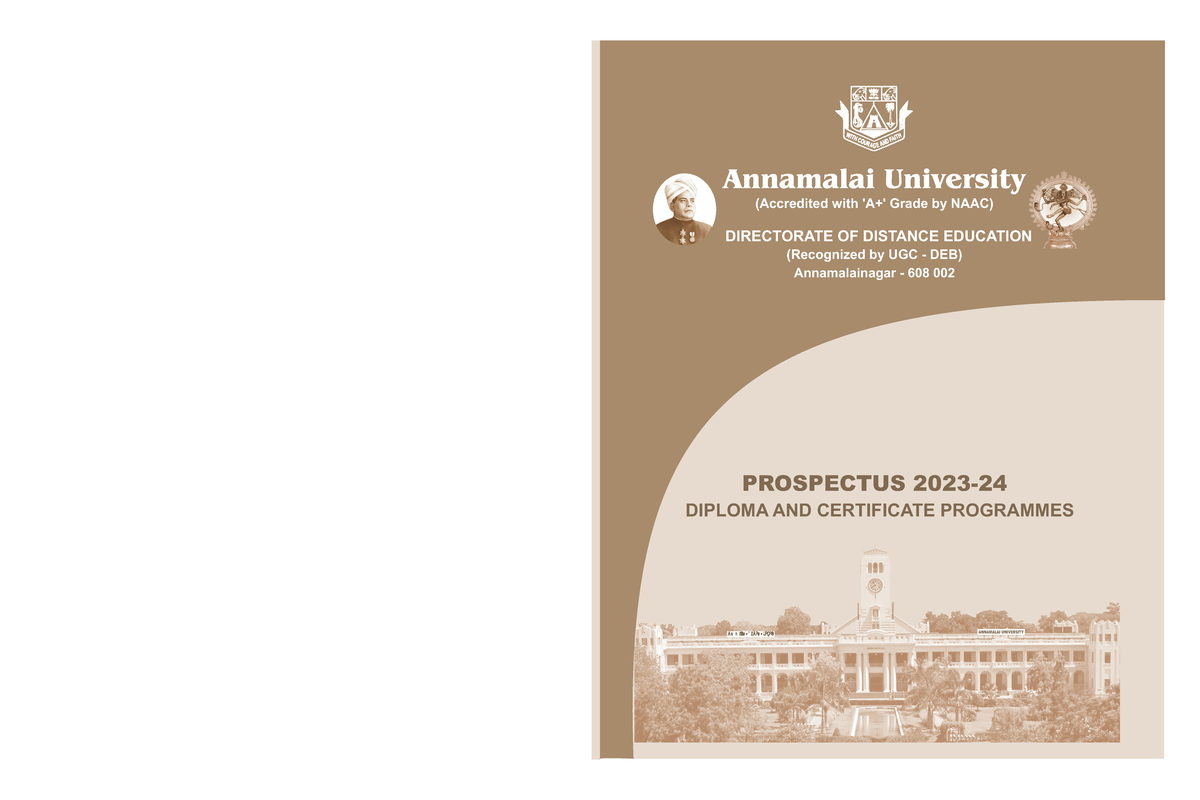 annamalai university phd prospectus 2022 23