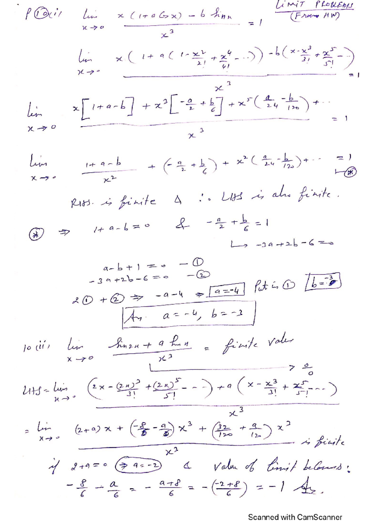 Calculus 4 2023 - All the best - LiMiT PROVLEMS P Oil him Gx) b finn ...