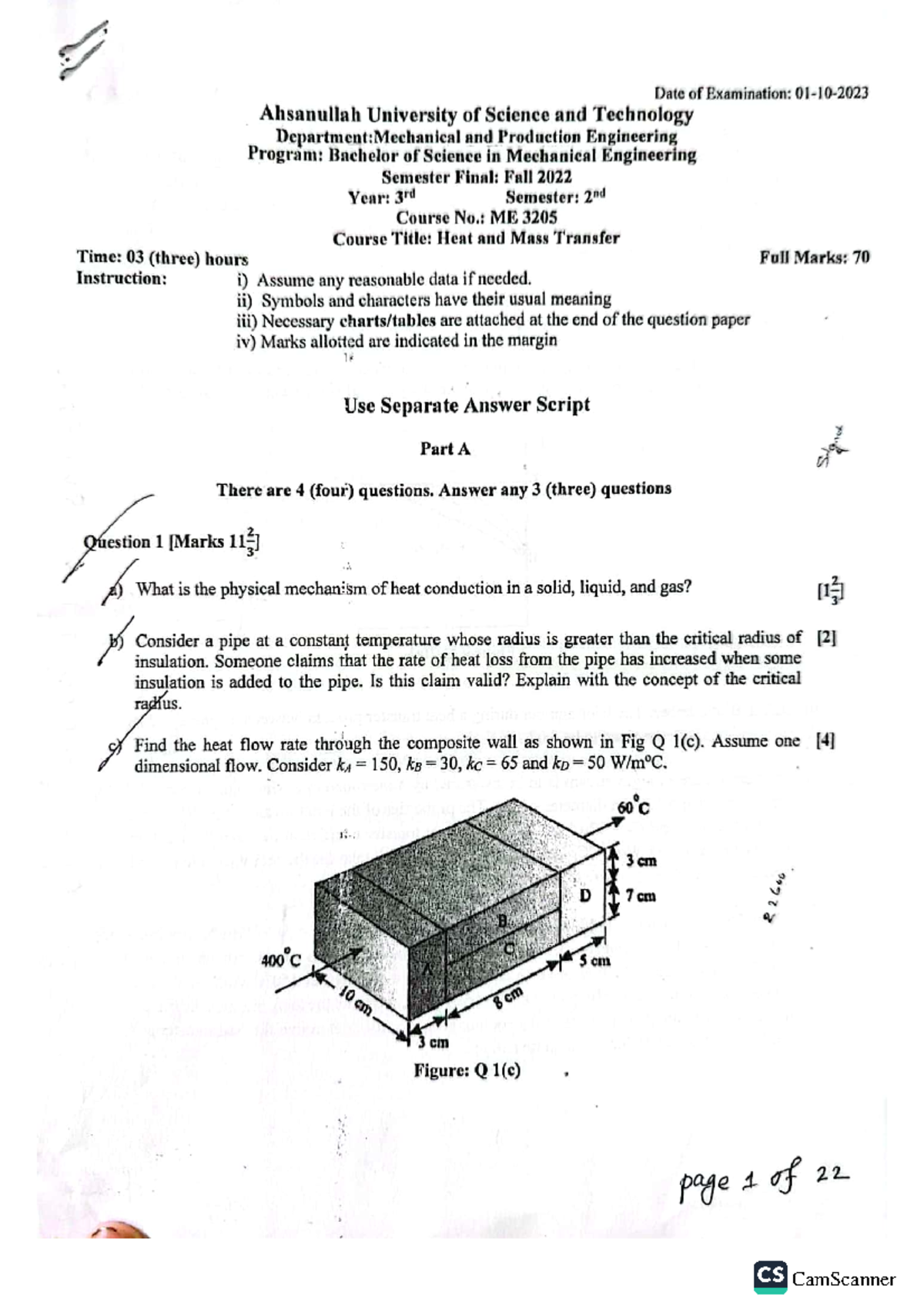 Fall 22 main - Summary Heat and Mass Transfer - Studocu