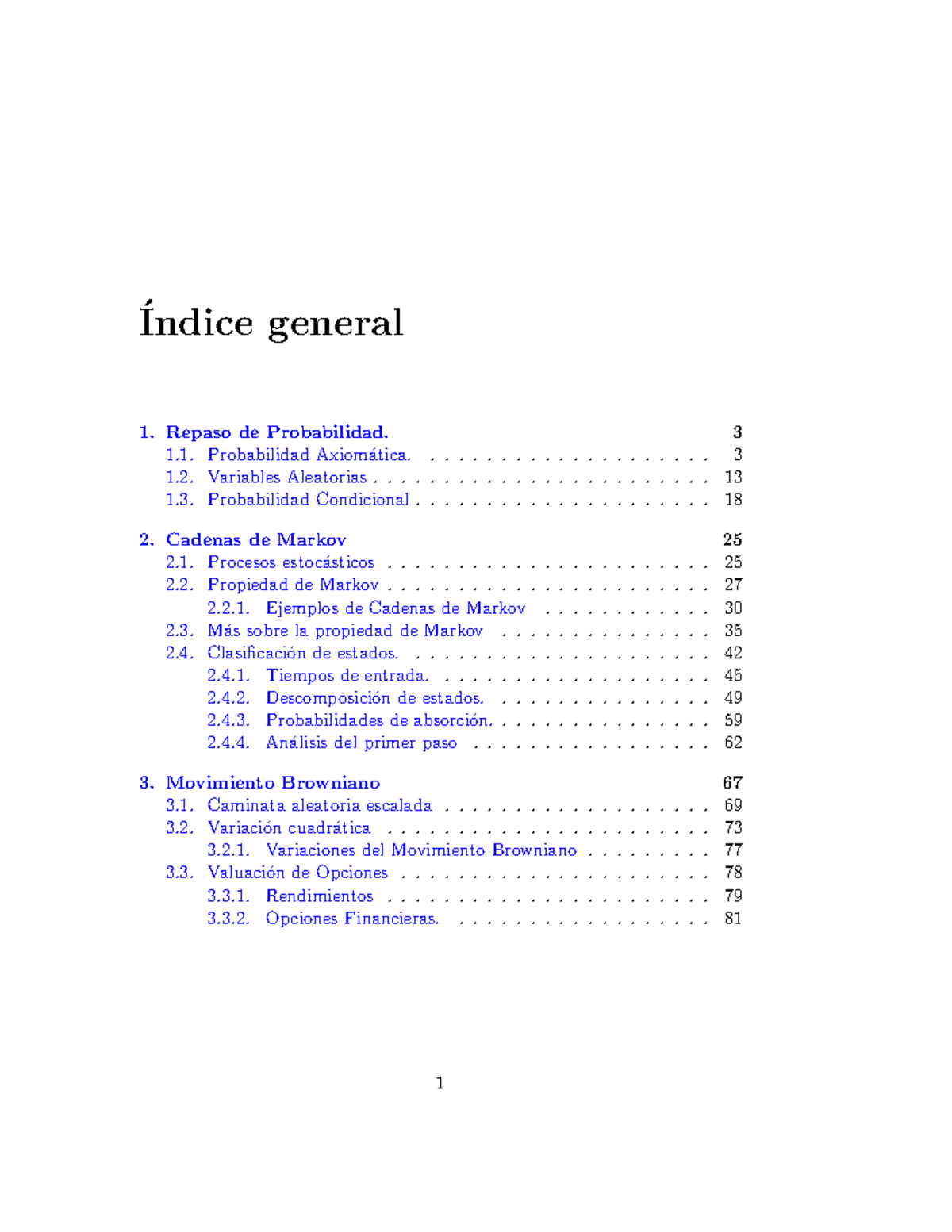 Procesos - eco - ́Indice general Repaso de Probabilidad. Probabilidad ...