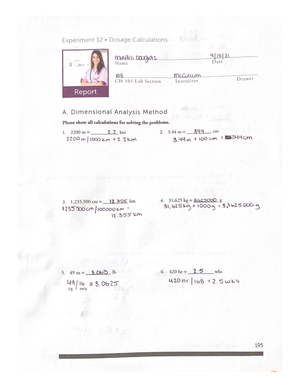 Experiment 1 • Basic Laboratory Techniques - CH 101L - South - Studocu