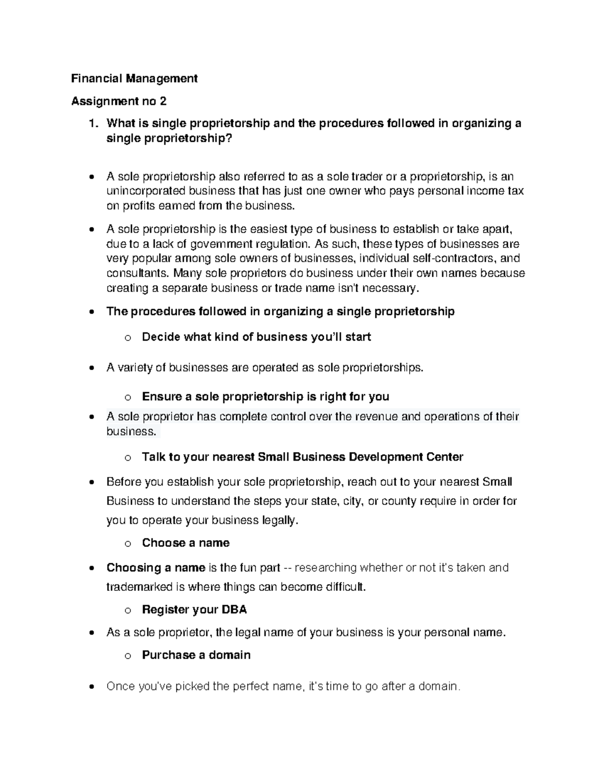 Financial-Management - Financial Management Assignment no 2 1. What is ...