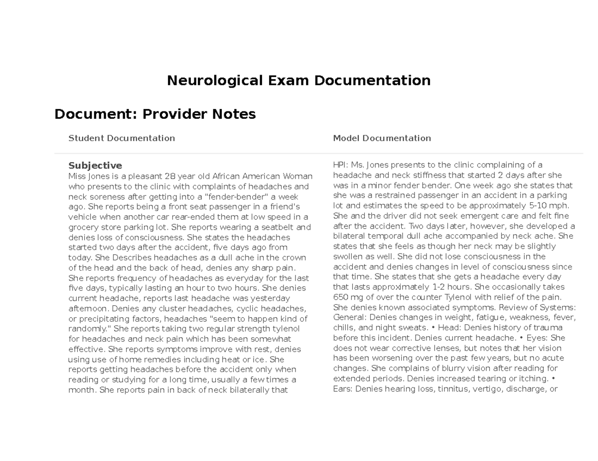 essay neuro exam