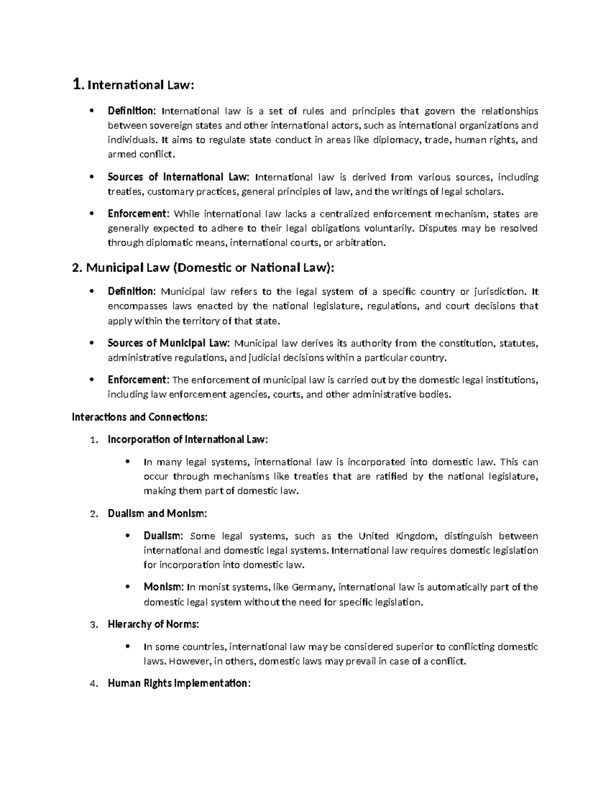 International LAW - Ggghjji - 1. International Law: Definition ...