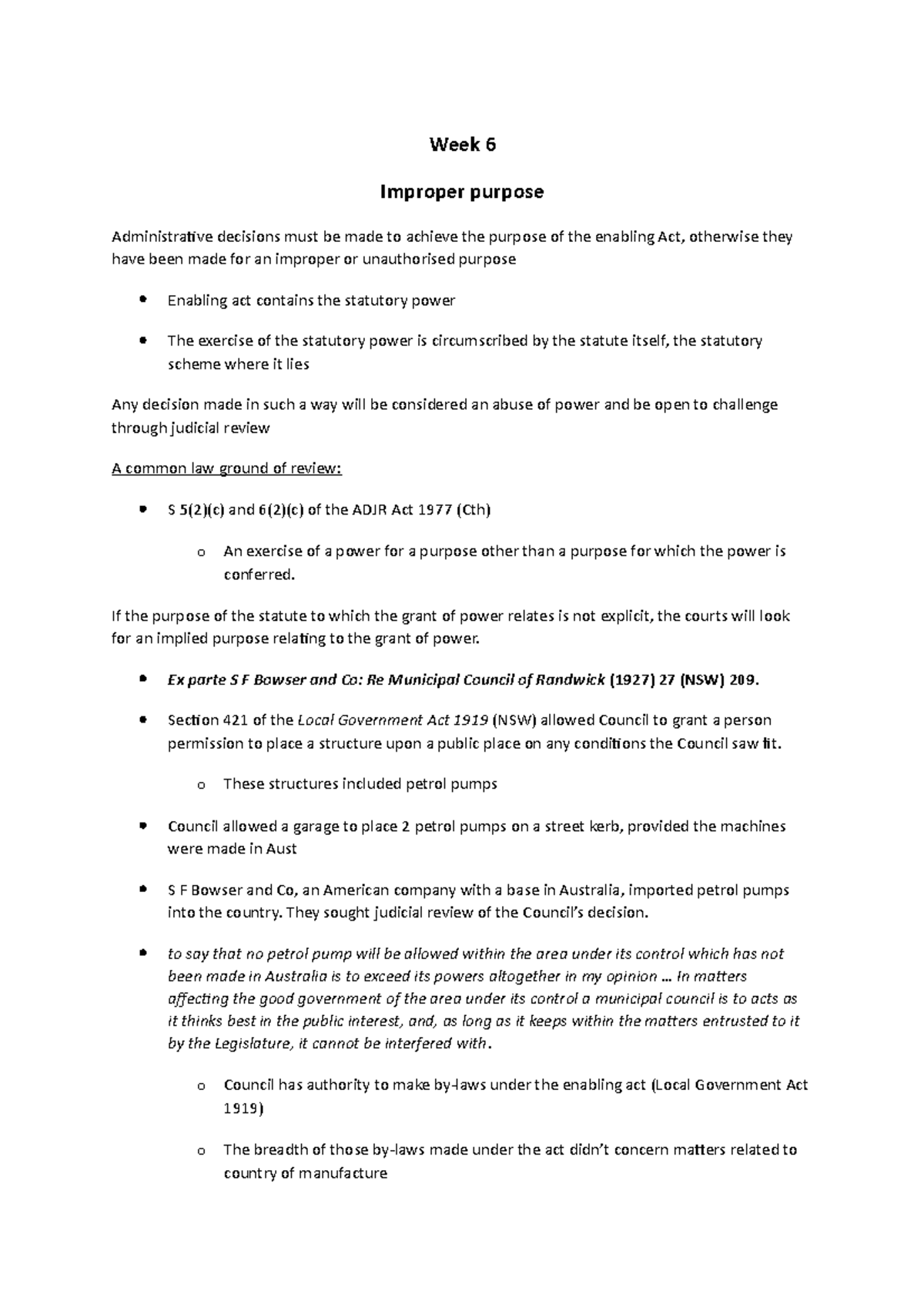 Lecture 6 - Improper Purspose - Week 6 Improper Purpose Administrative ...