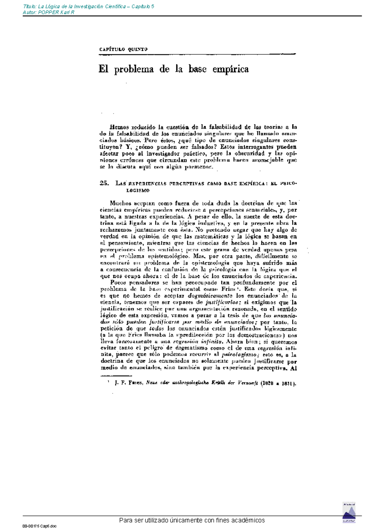 00D0175 Cap5 quinto capitulo de la logica de la investigacion