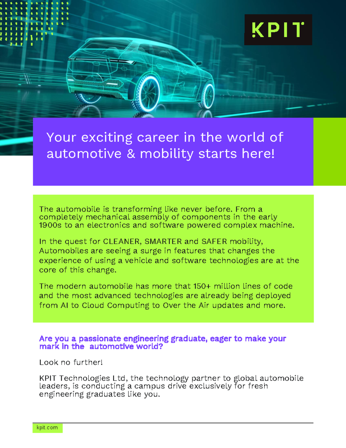JD for Future KPITians - Your exciting career in the world of ...