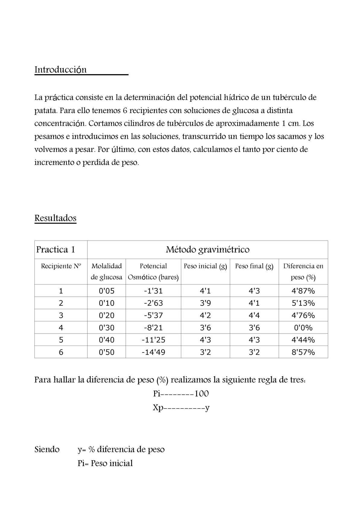 Práctico 1 - Introducci Nó La Pr Ctica Consiste En La Determinaci N Del ...