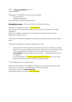 Discours et rhétorique - Discours et rhétorique Introduction La ...