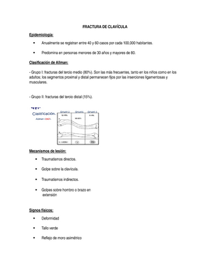 Patologia De Clavicula Y Hombro Studocu