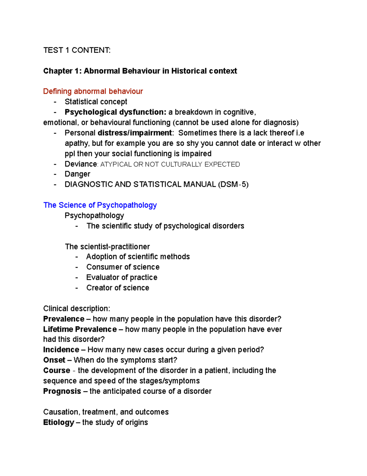 Psych 2AP3 - Notes From Lectures Of Sep - TEST 1 CONTENT: Chapter 1 ...