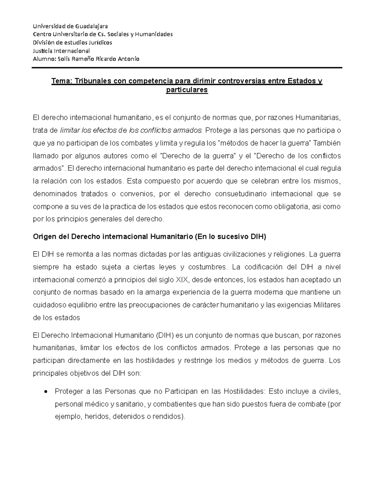 Tribunales con competencia para dirimir controversias entre Estados y ...