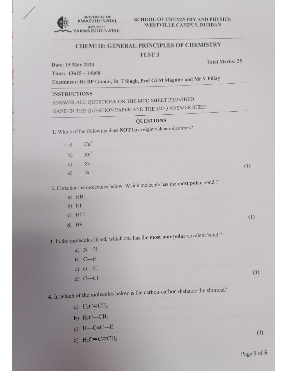 Test 3 Chem 2024 - CHEM 110 - Studocu