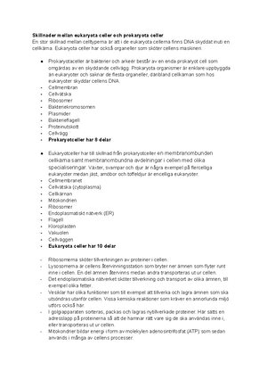 Celldelning - Celldelning Introner och exoner Detta finns hos eukaryota ...