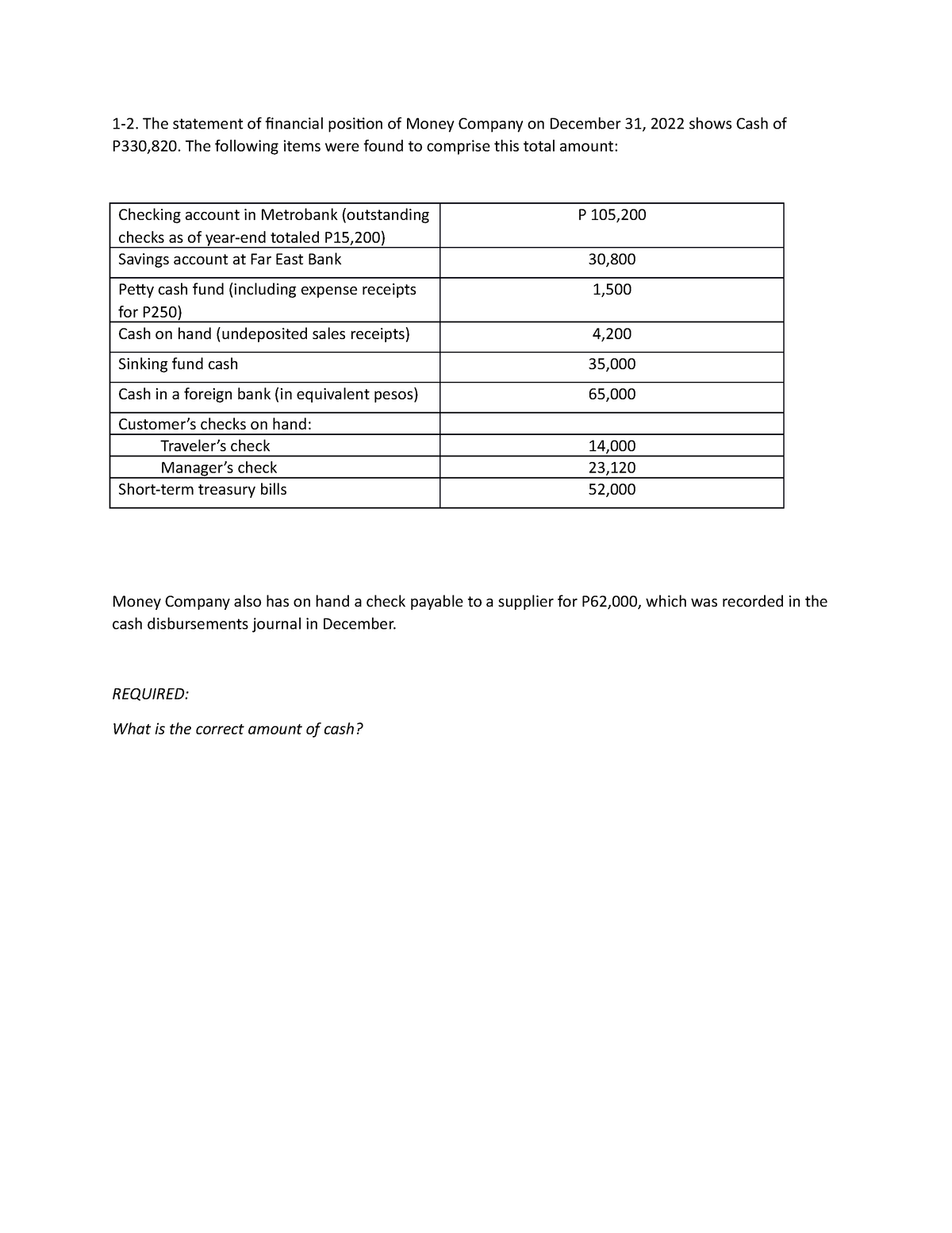 Intacc 1 - Activity - Problem 1-2 - 1-2. The Statement Of Financial ...