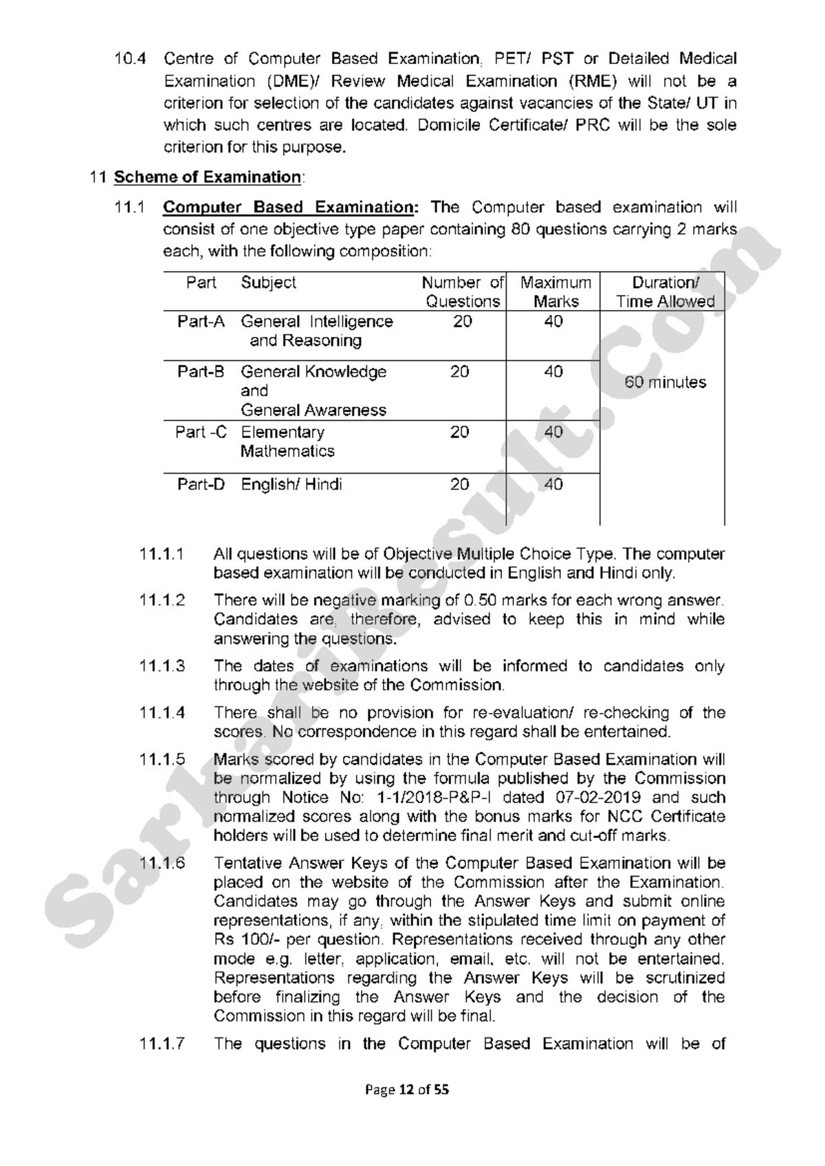 SSC GD Constable Syllabus 2022 - 10 Centre of Computer Based ...