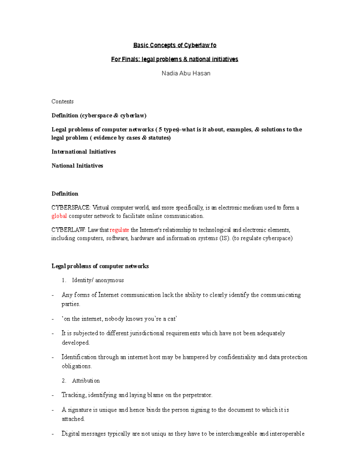 Chapter 1 Concept Of Cyberlaw Basic Concepts Of Cyberlaw Fo For Finals Legal Studocu