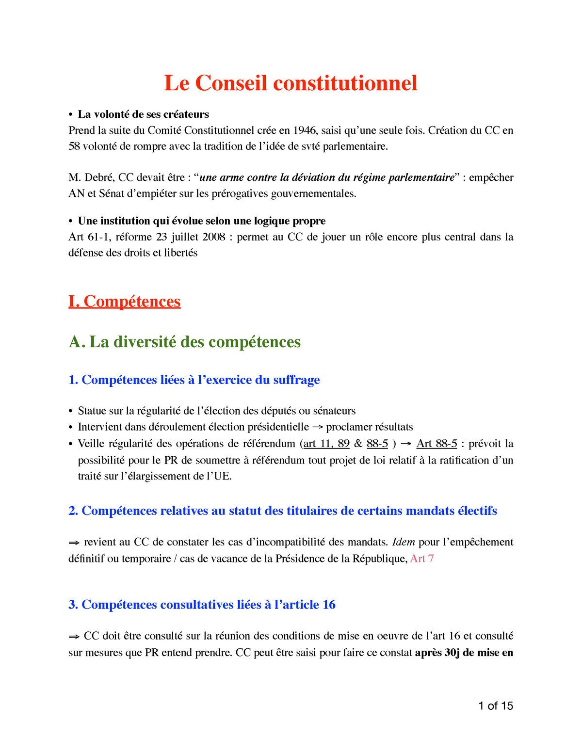 Le Conseil Constitutionnel - Droit Constitutionnel - Université Paris 2 ...